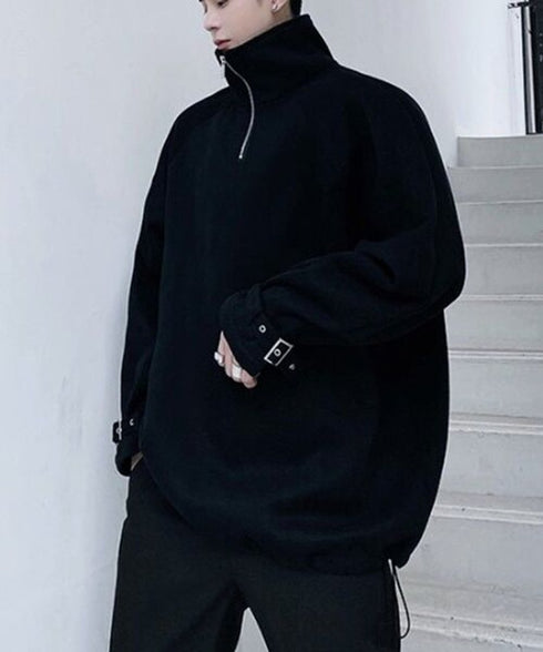ハーフジップモノックプルオーバー